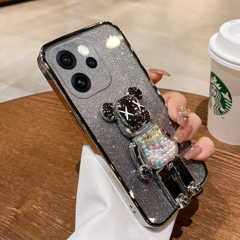 Phone Case Casing For OPPO Reno 15 Pro Max OPPO A6T Pro case casing 3D Kaws Bear Hidden Stand Holder