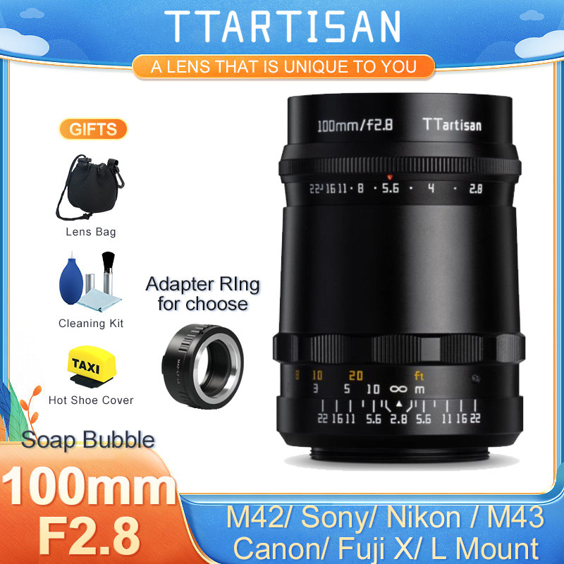 TTArtisan 100mm F2.8 Lensa Bokeh Gelembung Sabun Full Frame Fokus Manual Lensa dengan Dudukan Sekrup