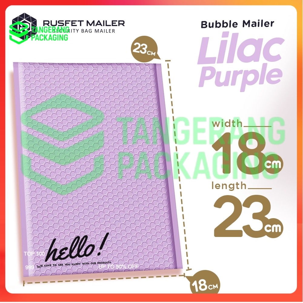 Amplop Bubble Packing Bubble Mailer Lilac Purple Rusfet 18x23