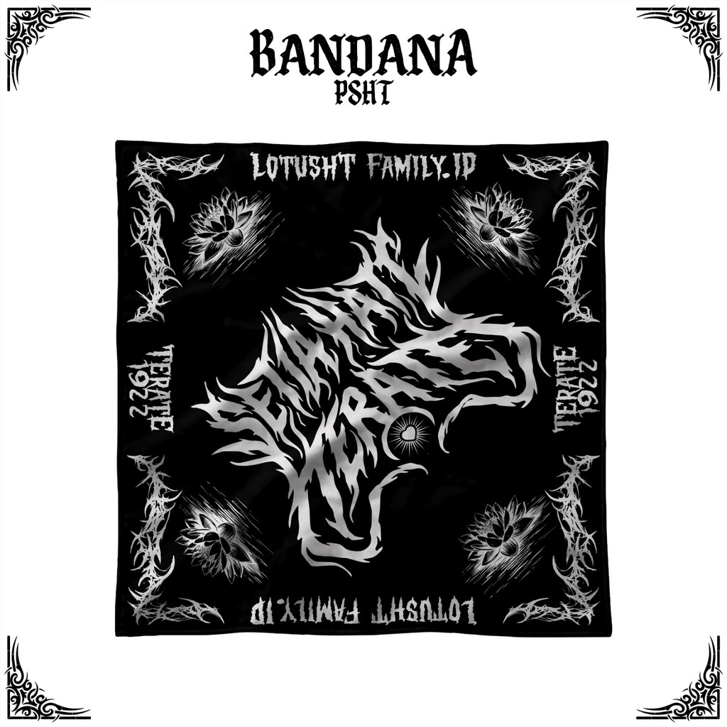 Bandana Headband Pencak Silat PSHT Setia Hati Terate Desain Lotush Family.id Scarf Slayer Batik Full