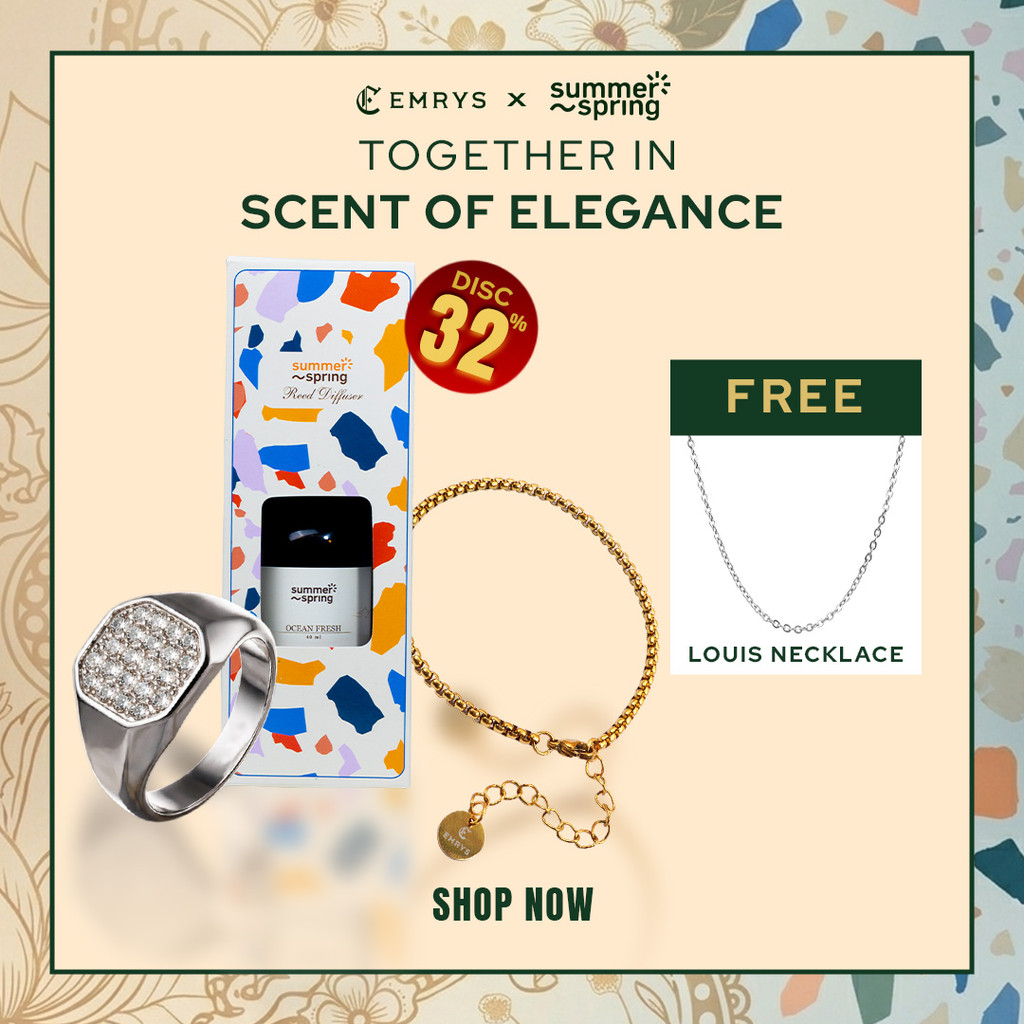 [EXCLUSIVE BUNDLE] Emrys x Summer Spring – CLARIS Ring & TNT Bracelet + Reed Diffuser Set Free Louis