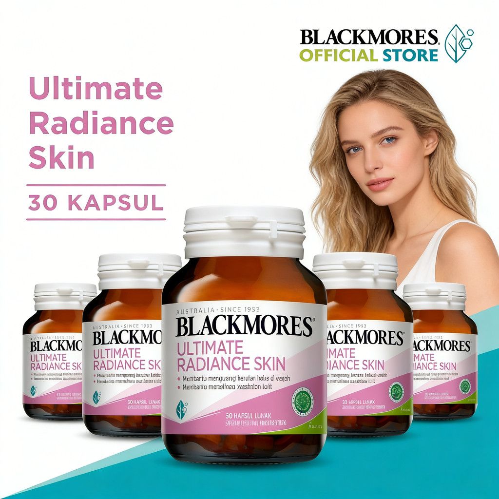 Blackmores Ultimate Radiance Skin 1 Kapsul Sehari Mengandung Kolagen, Vit E, Ekstrak Teh Hijau & Lai