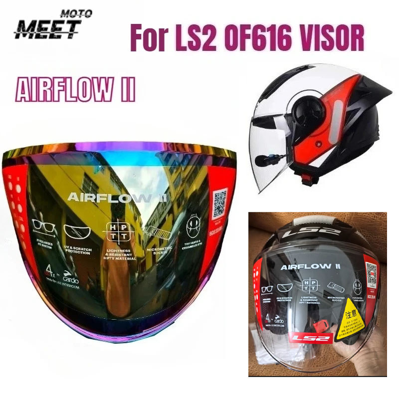 Hot for LS2 AIRFLOW II Half Helmet Silver Visors,for LS2 OF616 Helmet Lens, Open Face Motobike Helme
