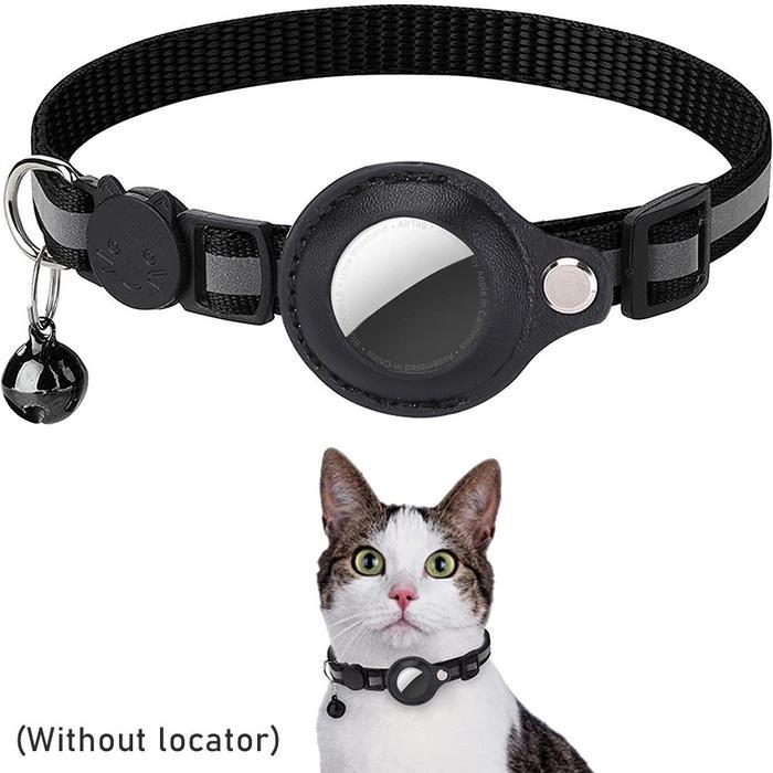 Pet Apple AirTag Kalung Collar Kucing Airtag GPS Tracker Anti Theft - Hitam
