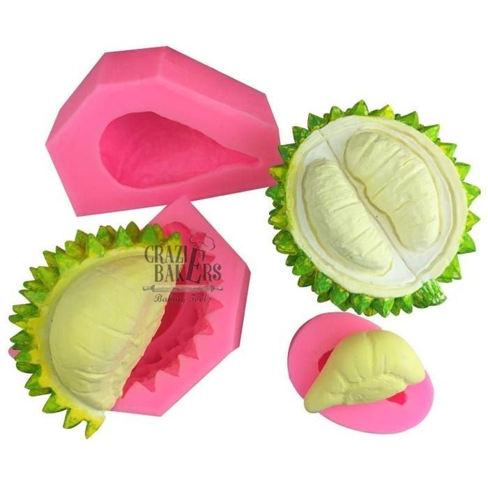 Cetakan Silikon 3D Pudding Fondant Bentuk Buah Durian Dengan Kulit