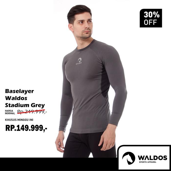 Baselayer Rashguard Waldos Stadium Grey Wetsuit - Abu-abu, XL