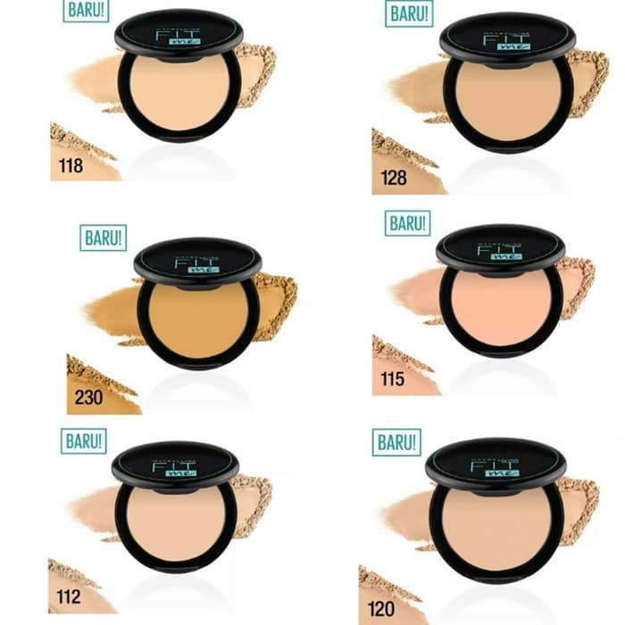 Original Maybelline Fit Me Matte+Poreless Powder 12H SPF 28 PA++ Oil Control Bedak Compact Padat
