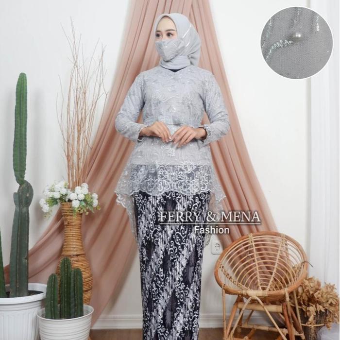AURORA PITA SETELAN KEBAYA MODERN BLOUSE AMALIA KEBAYA KEKINIAN FASHION WANITA SET KEBAYA TULLE MARS