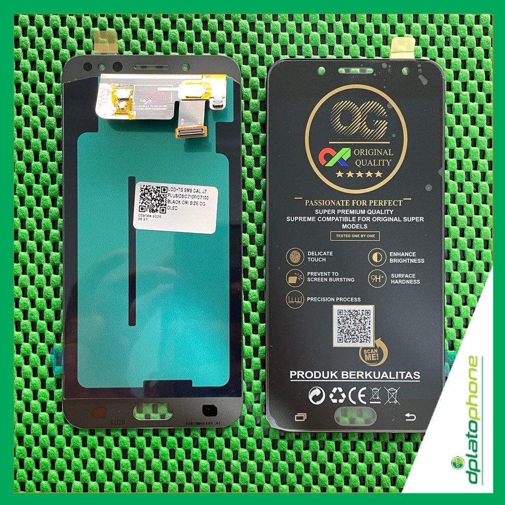 LCD+TS SAMSUNG GAL J7 PLUS/C8/C710F/C7100 BLACK ORI SIZE - OG OLED