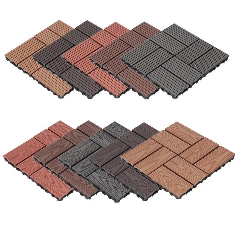 Woodplastic Splicing Flooring Thicken Splicing Solid Wood Flooring Suitable Terrace Courtyard Outdoo