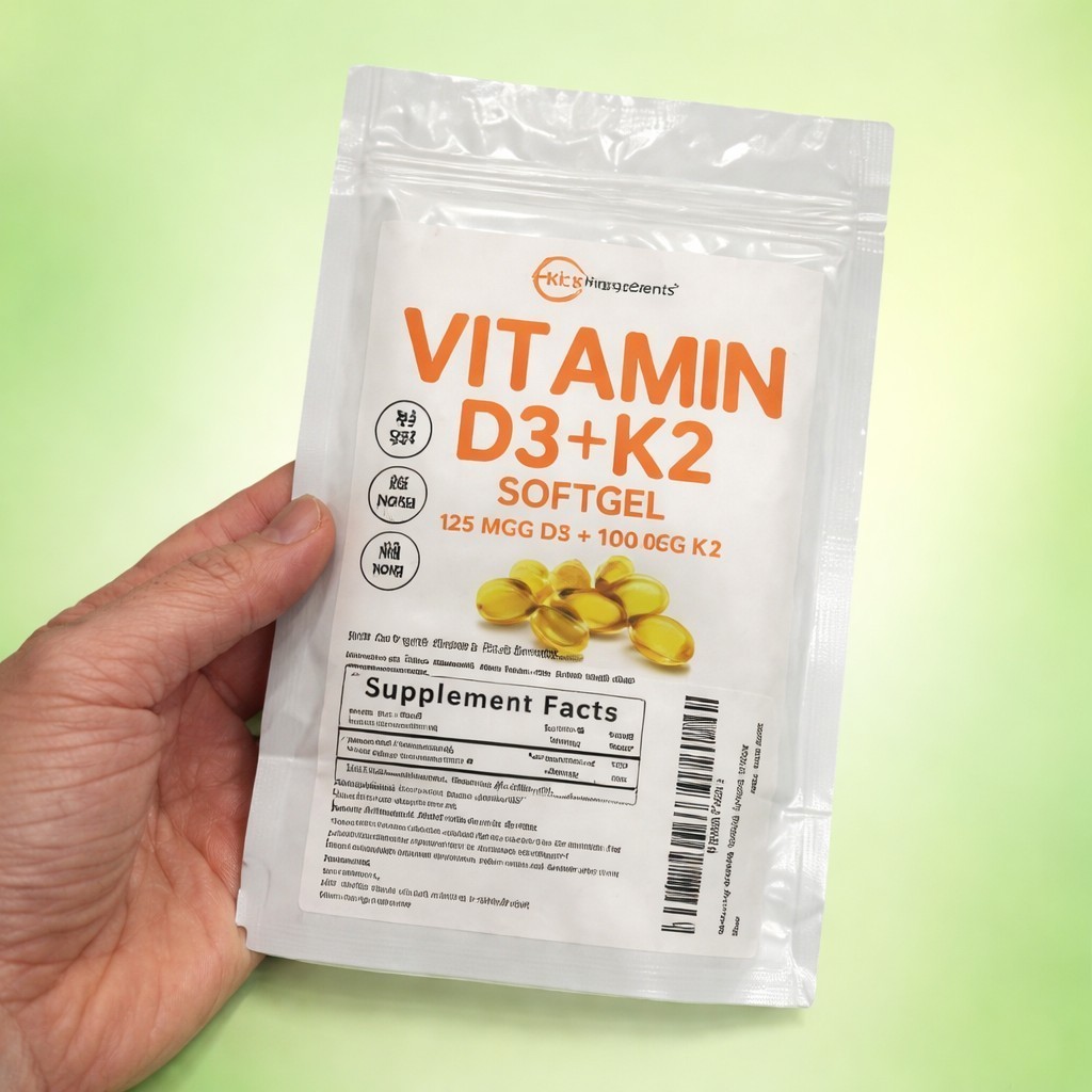 VITAMIN D3 K2 Microingredient Vitamin D3 + K2 Isi 300 Softgels Asli Vitamin D3 5000iu + 100mcg K2 Or