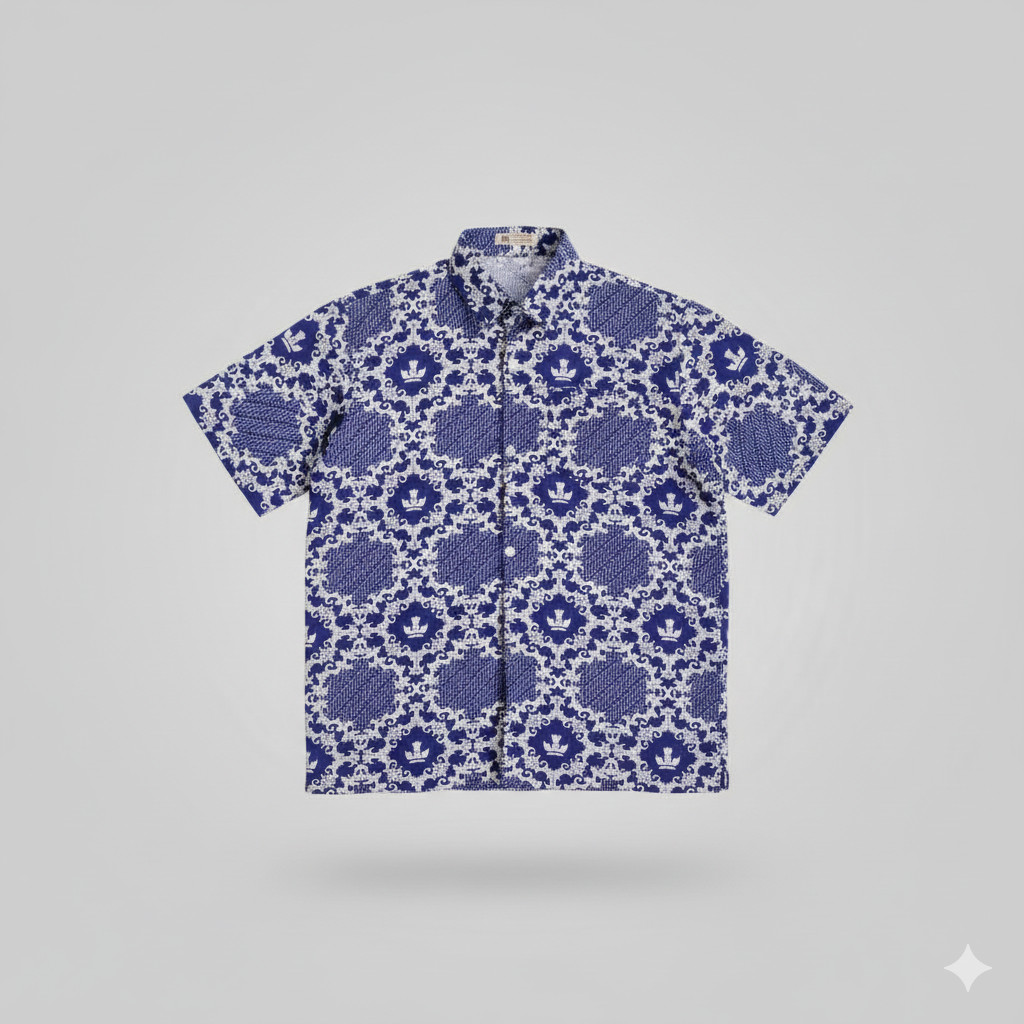 Baju Batik SMP Lereng Biru /Kameja Batik Sekolah Biru