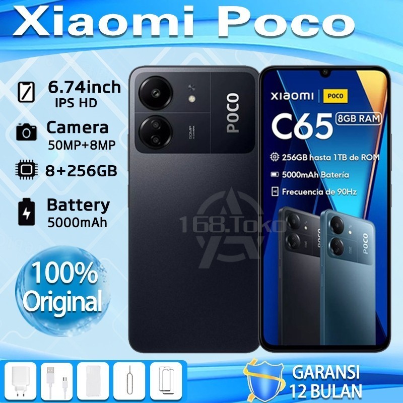 HP POCO C65  RAM 8/256GB NFC Baru Tersegel  Original Garansi Resmi 12Bulan AI kamera HD+ COD