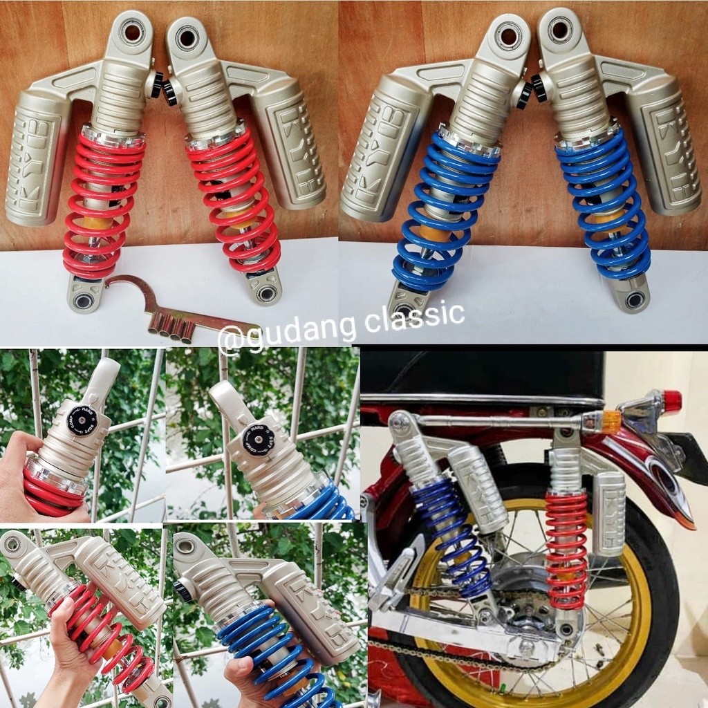 SHOCK SKOK KYB SIZE 280 340 MM MERAH DOUBLE KLIK SKOK TABUNG BELAKANG KYB