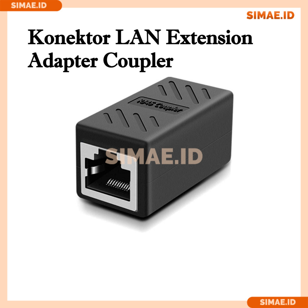 Konektor LAN Extension Adapter Coupler RJ45 CAT5e CAT6 CAT6A Praktis Tanpa Crimping