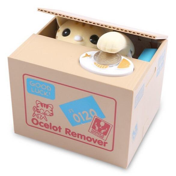 Celengan Koin Kucing Lucu Stealing Money Piggy Bank Celengan Unik - Kucing