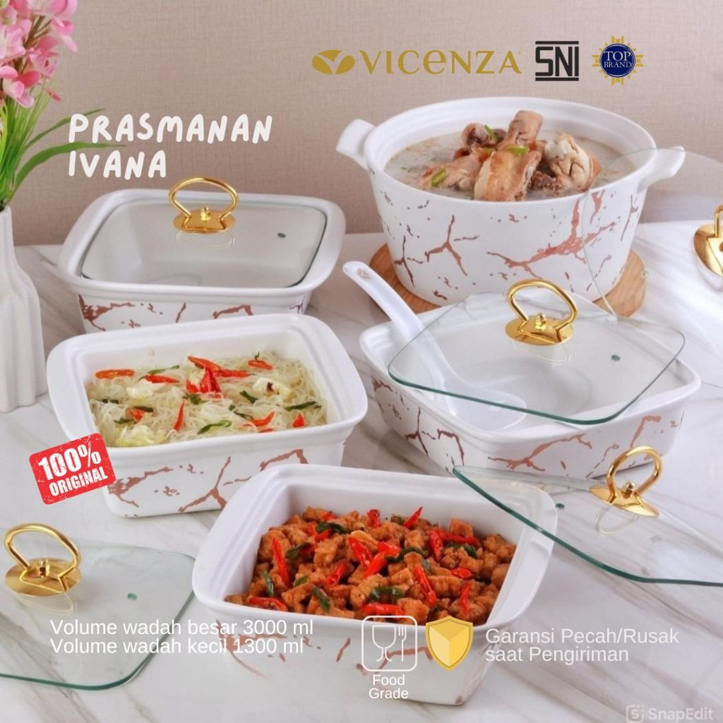 Vicenza Prasmanan Ivana Motif Marmer Warna Pink/Hitam/Putih