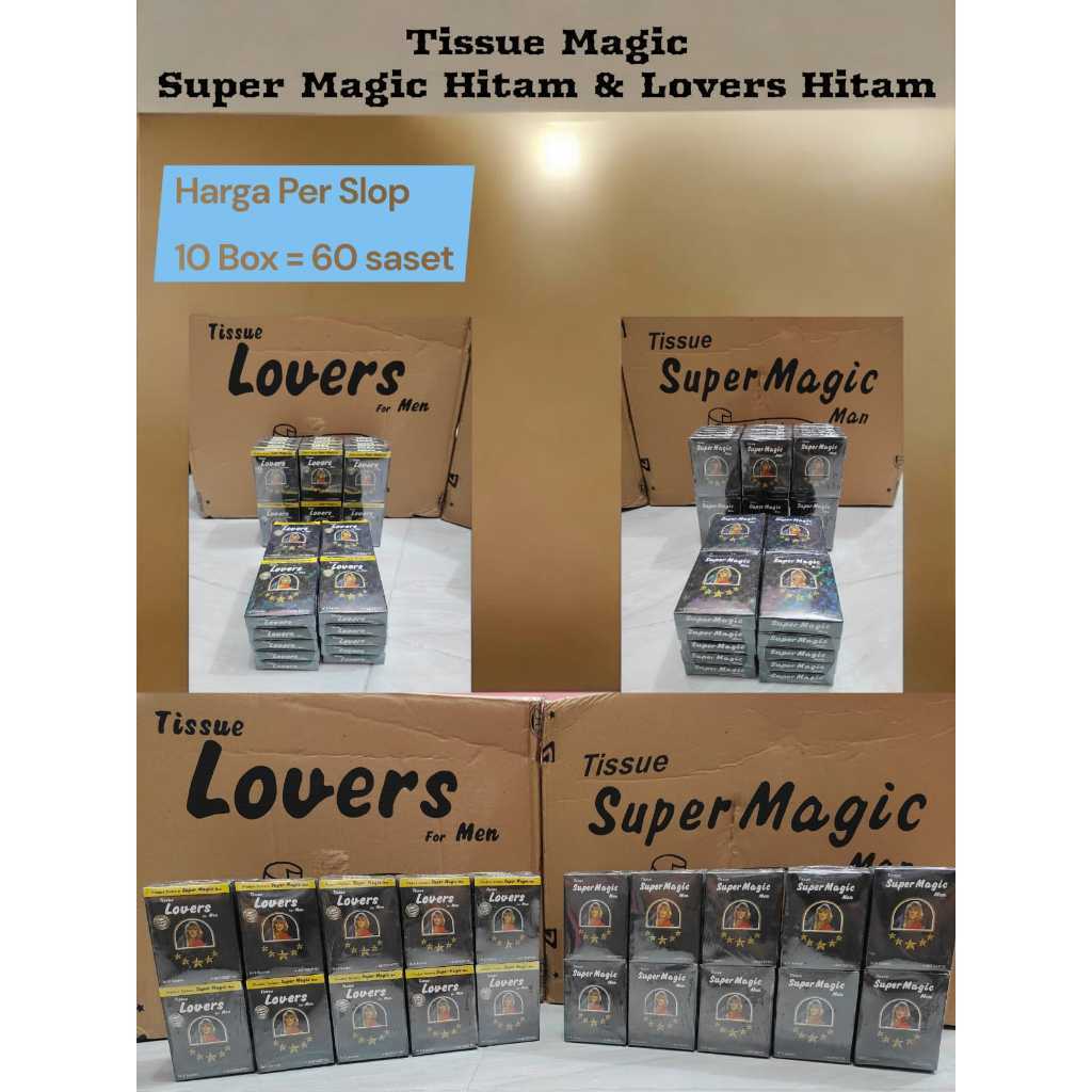 Tisu Magic Per Slop (10 Box) - Tisu Magic Super - Tisu Magic Lovers dan Super Magic 60 saset