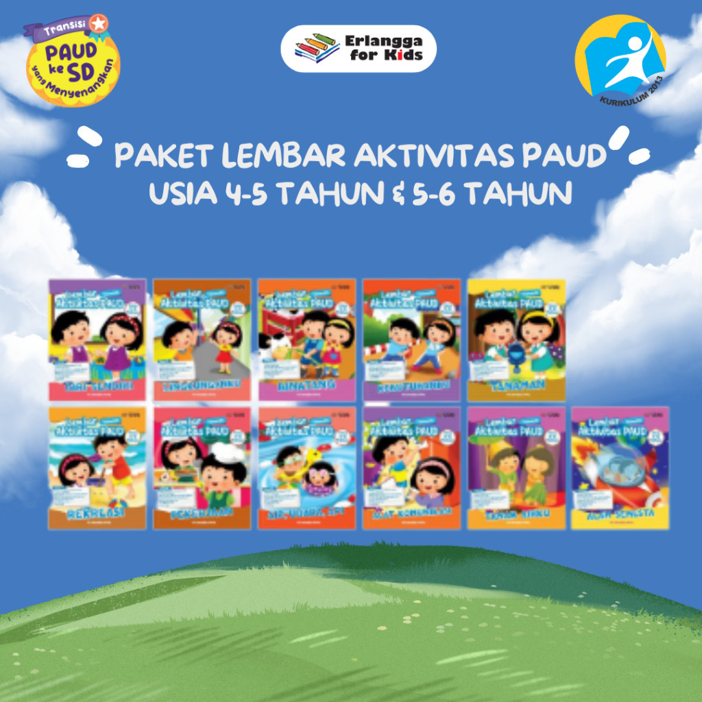 [Erlangga ] Buku Paket Tk/Paud: Lembar Aktivitas Paud Tematik Isi 11 Buku