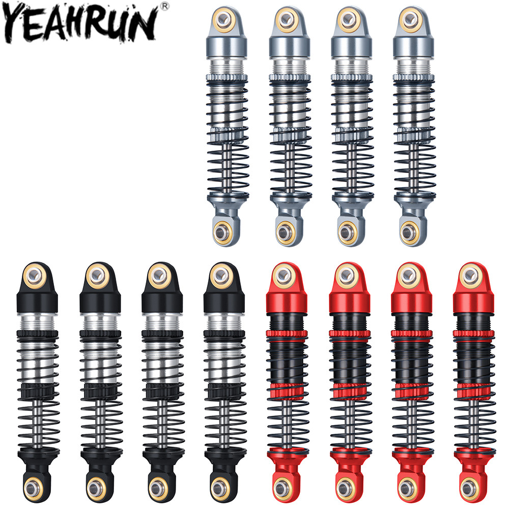 YEAHRUN 4PCS Aluminum Shocks Absorbers Damper for 1/18 RC Crawler TRX4M TRX-4M Bronco Defender K10 F