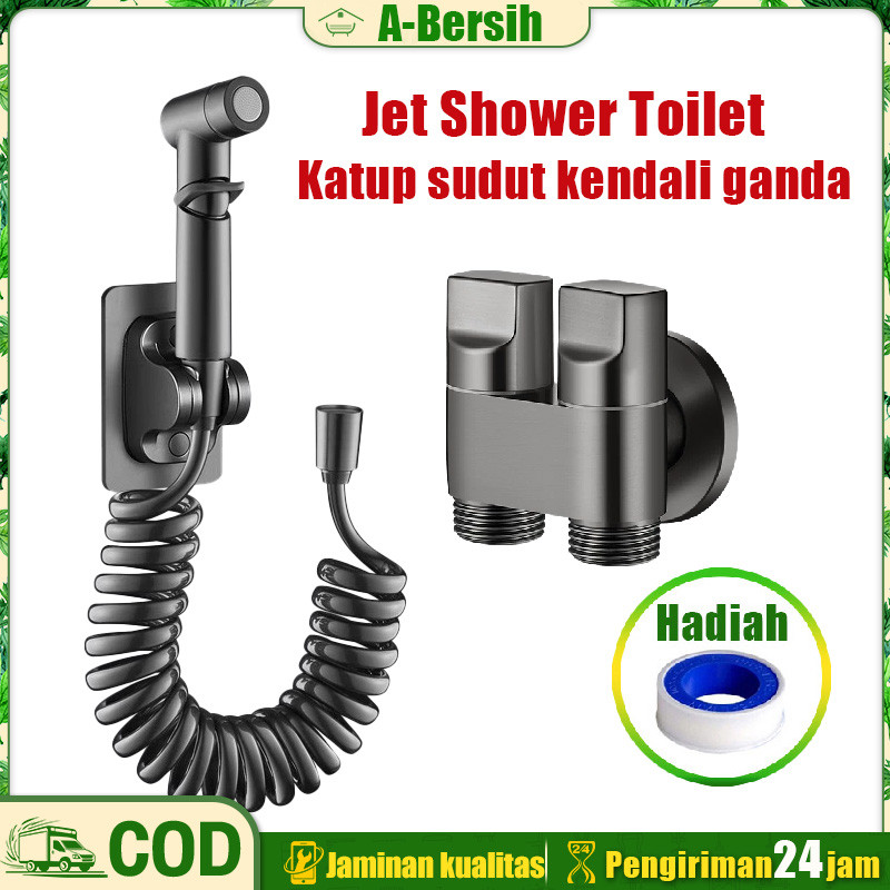 Toilet Shower Jet 1 Set Hitam Shower Kloset Shower Kamar Mandi Semprotan Toilet Duduk wasser Kloset