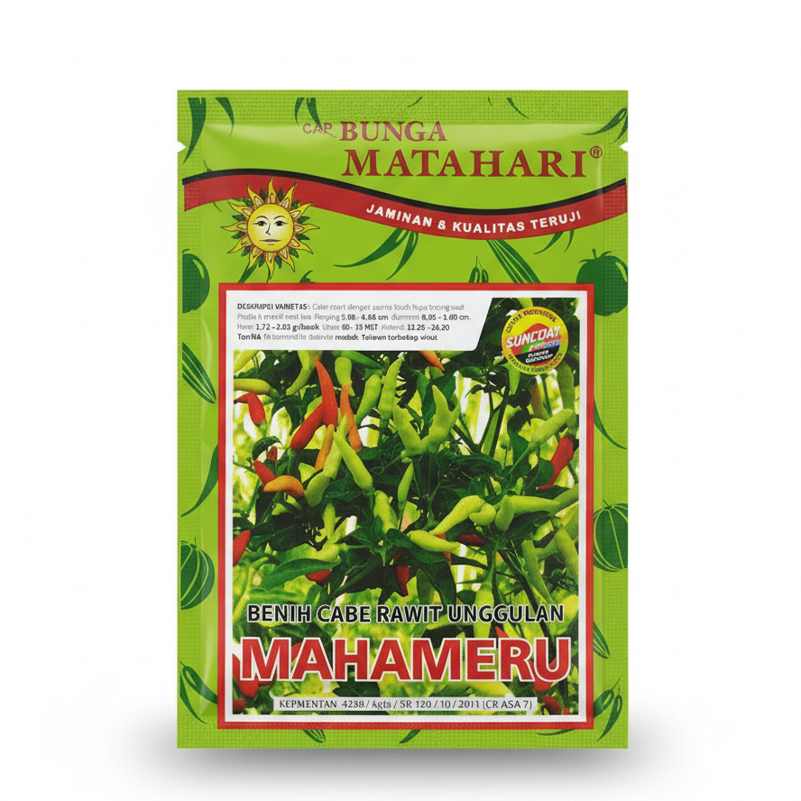 Benih Cabe Rawit MAHAMERU 10 Gram Biji Bibit Cap Bunga Matahari