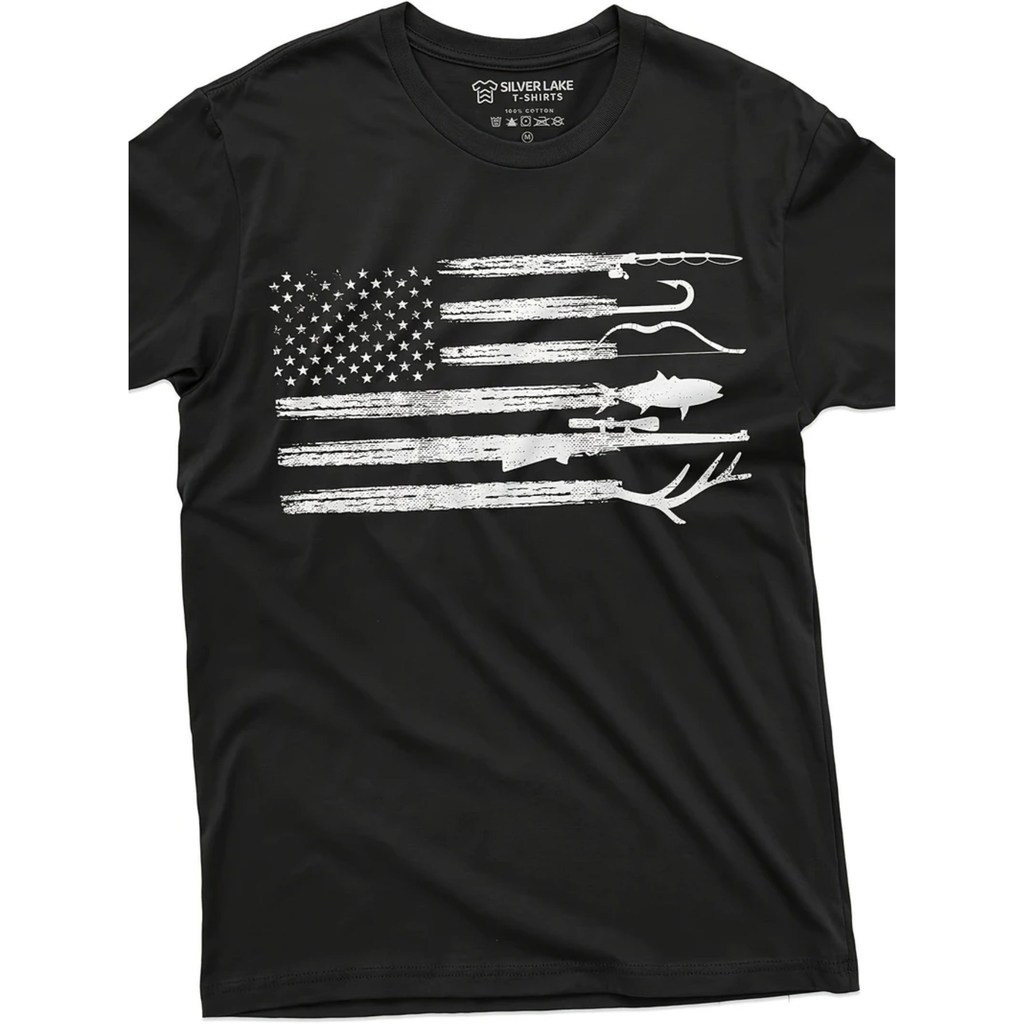 Kaos Katun Bendera Amerika Kaos Bendera Amerika Patriotik Kaos Katun Santai Dengan Sedikit Pereganga