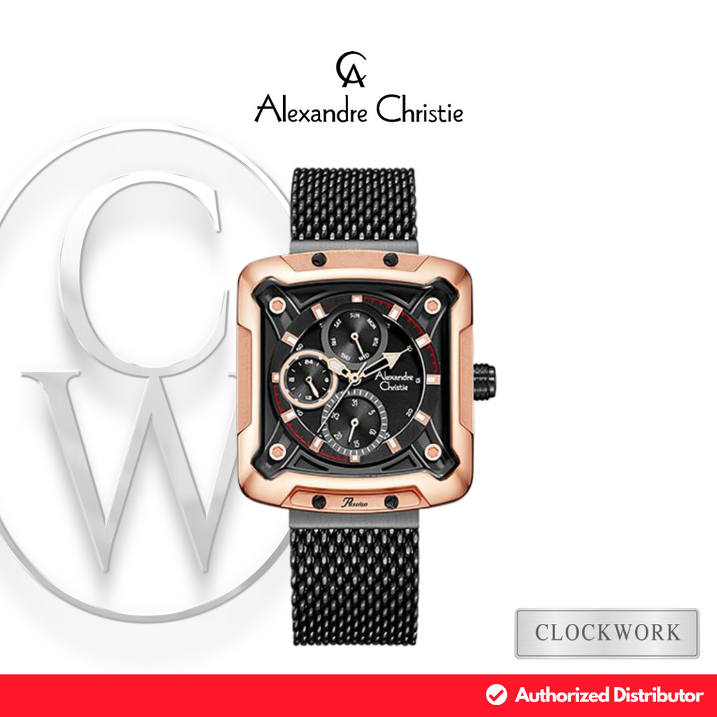 Jam Tangan Wanita Alexandre Christie Passion AC 3030 BFBBRBA Rantai Mewah Formal Hitam Dial Hitam Ko