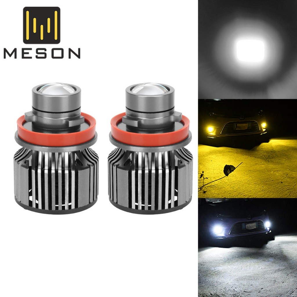 SUNMORNING    [Sepasang 2 Buah] Lampu LED 50W Super Terang H11 H8 H16FOGLAMP Proyektor Mini Laser Mo