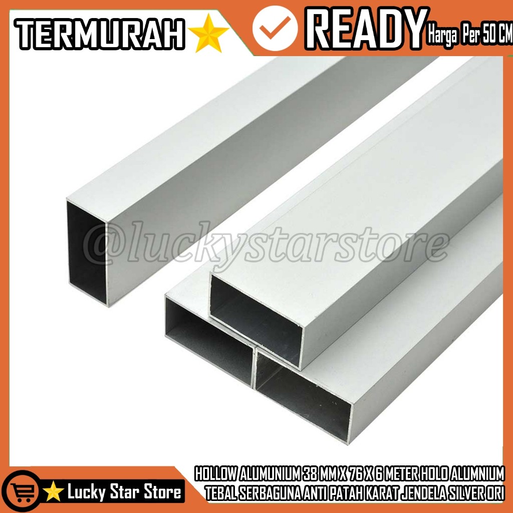 [Instant] Hollo Alumunium 1 X 3 Inc 25 Mm X 76 Mm Hollow Aluminium Holow Silver Gold Brown Pipa Besi