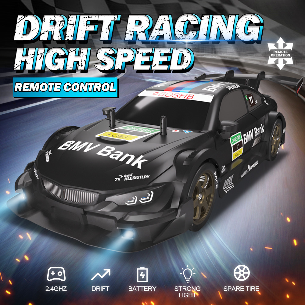 RC Drift Car 1:16 Scale Remote Control Vehicle 4WD RC High Speed Drifting Cars withLED Lights and Dr