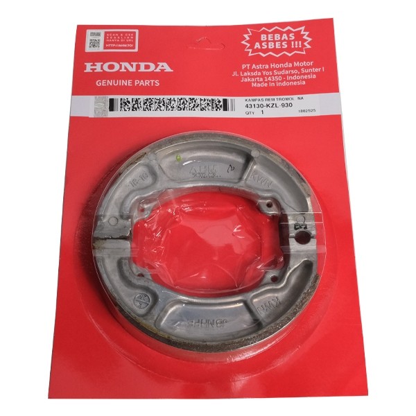 Kampas Rem Belakang Tromol  Brake Shoe KZL BeAT, Scoopy, Spacy, Vario | Kampas rem belakang motor ho