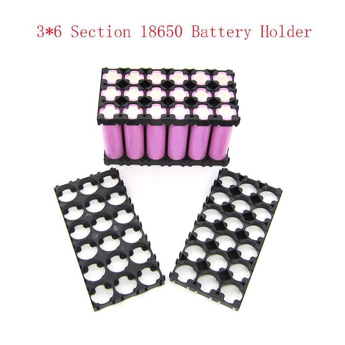 Space Plastik braket Baterai  Holder 18650 3x6 18Slot