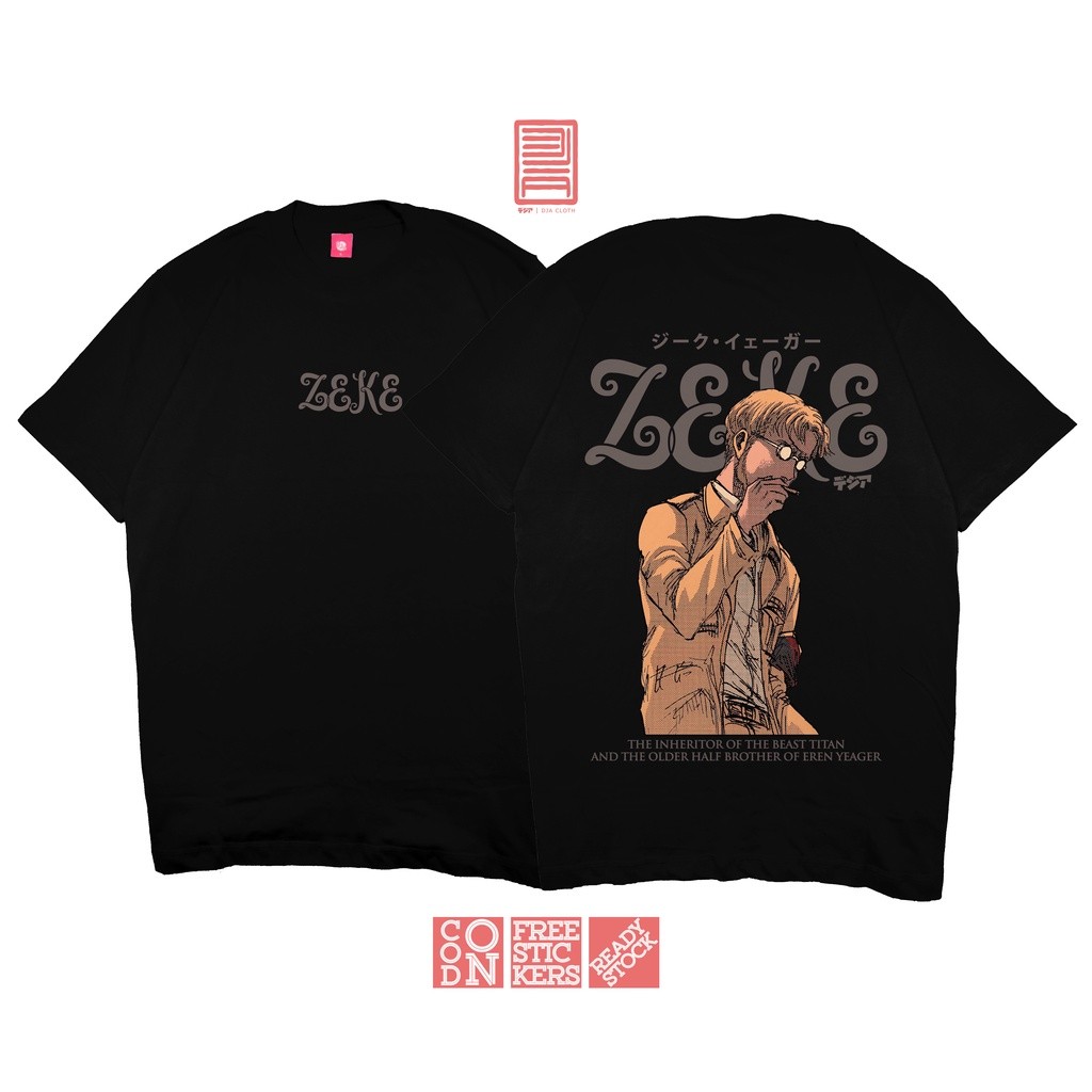 Anime Merch Kaos ZEKE YEAGER MARLEY ELDIAN YEAGERIST ATTACK ON TITAN BAJU JEPANG ANIME MANGA T-Shirt