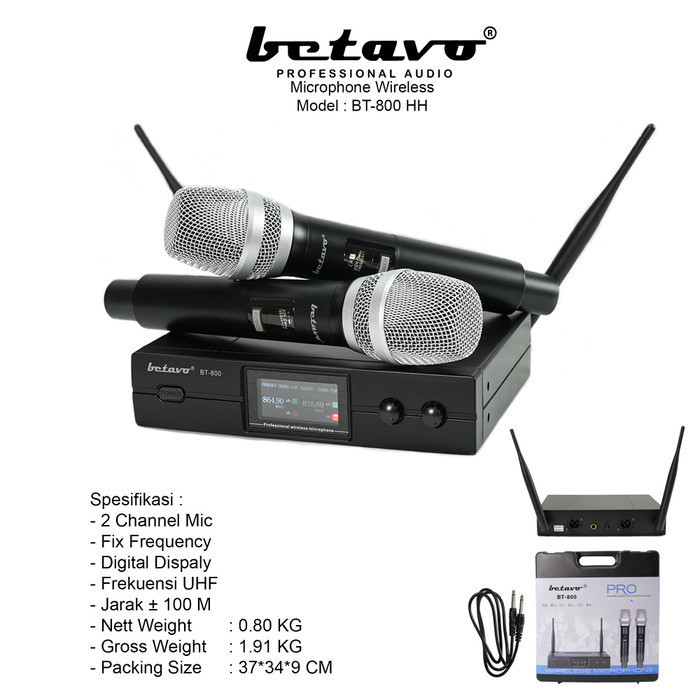 MICROPHONE WIRELESS BETAVO BT-800