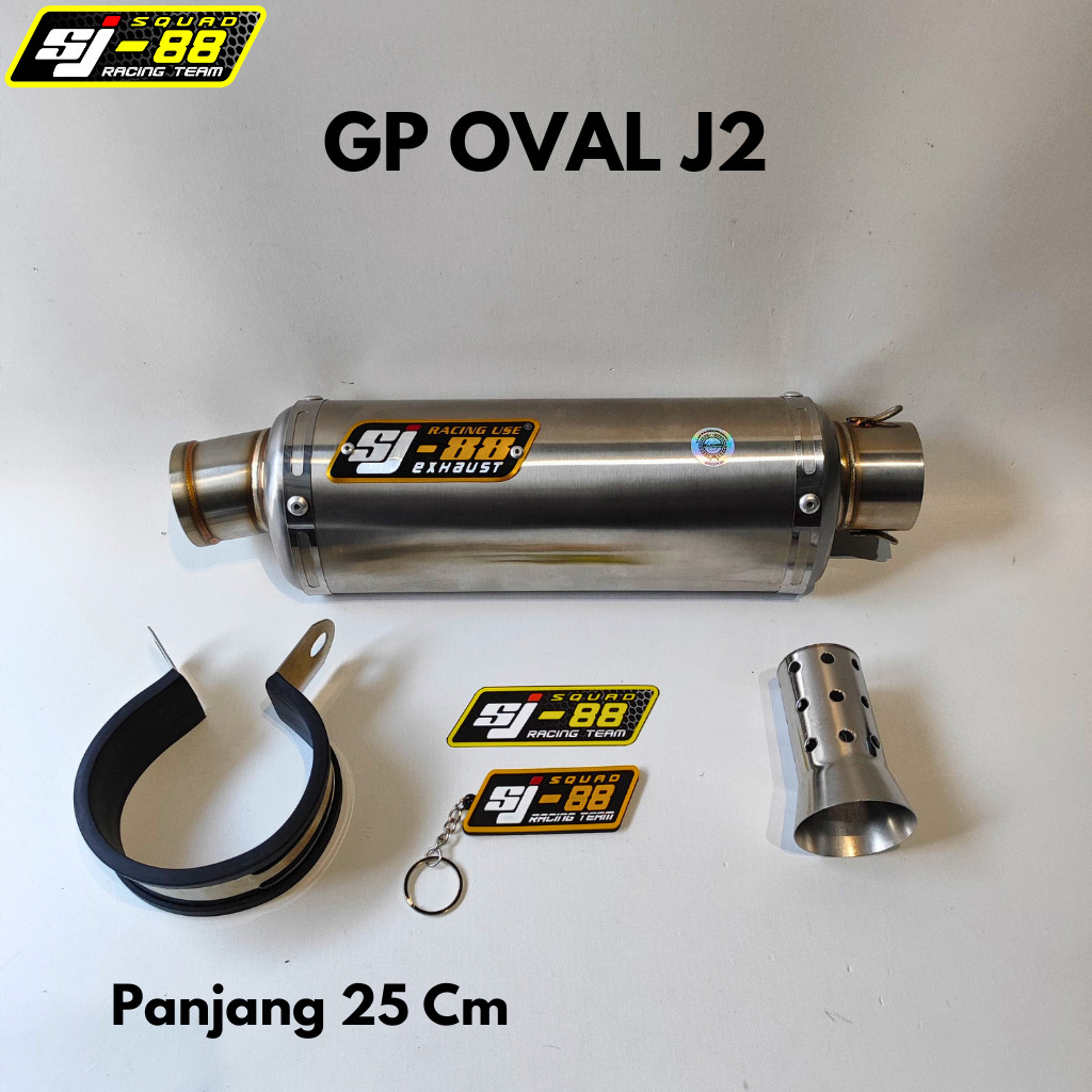 Silincer SJ88 GP Oval J2 / J3 – Stainless – Suara Adem Ngebass