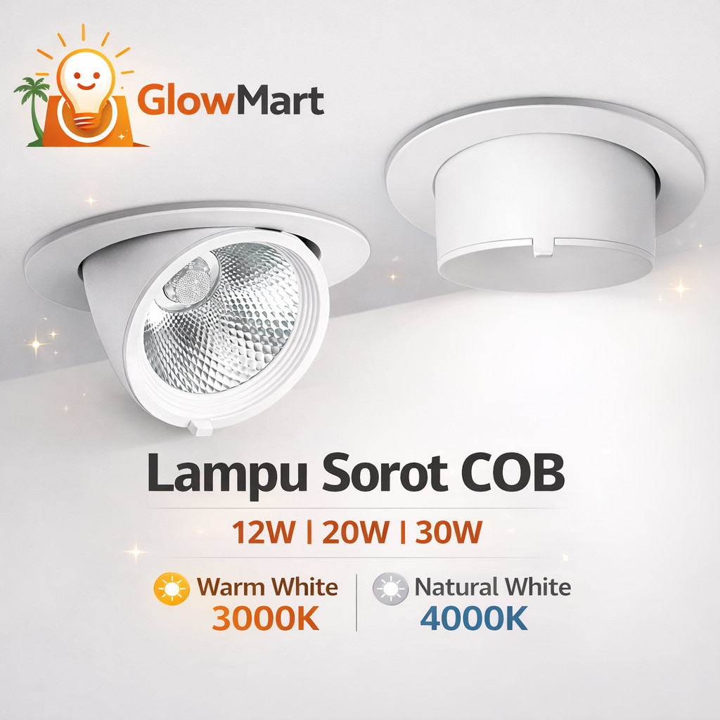 Lampu Sorot LED Downlight Keong COB 12W 20W 30W Spotlight Nose Light Adjustable Plafon 3000K 4000K F