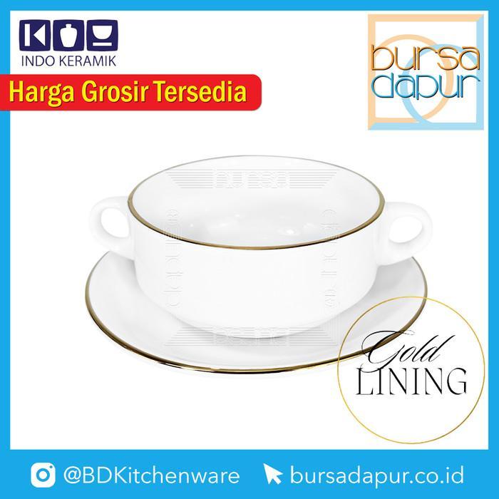 Indo Keramik Gold Lining Consomme Cup Saucer (CC/S) / Zuppa Soup Cup Saucer (Harga Lusinan)