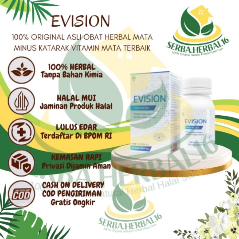 EVISION 100% ORIGINAL ASLI OBAT HERBAL ATASI MATA MINUS KATARAK VITAMIN MATA TERBAIK