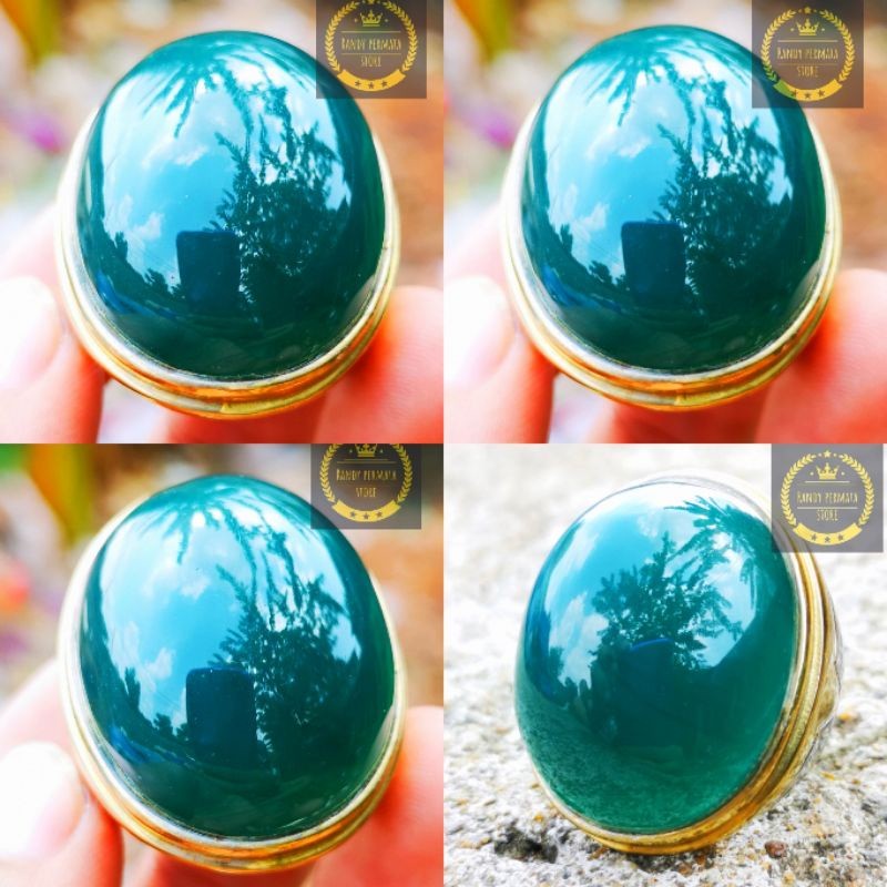 Batu Akik Bacan Doko Cina Cincau Super Kristal Tembus Jumbo High Quality