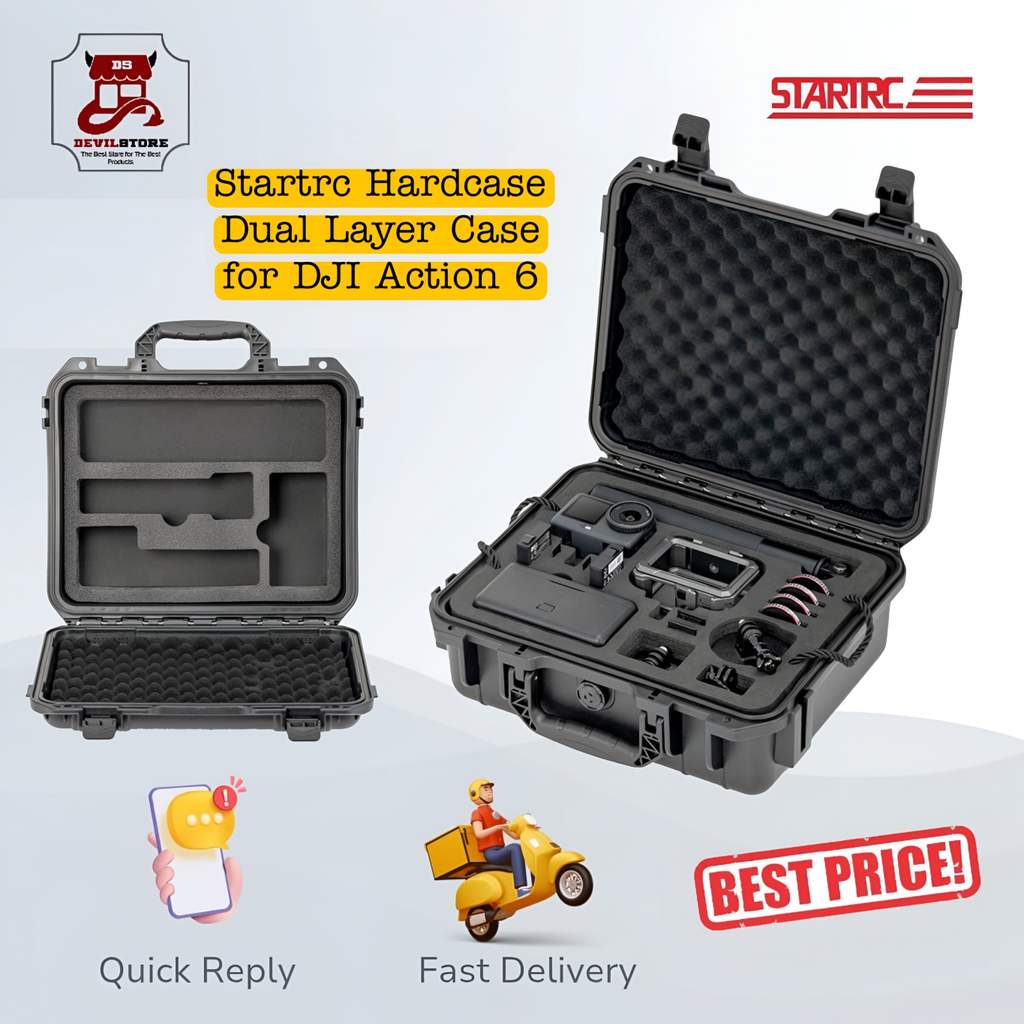 Startrc Dual Layer Carrying Case Bag  DJI Action 6 Tas Hardcase Aksesoris DJI Action 6