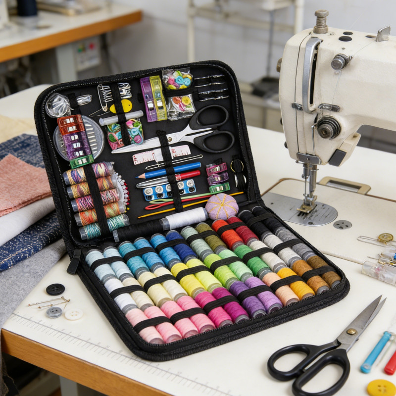 Large capacity portable sewing kit, sewing tool combination set, household multicolor sewing tool se