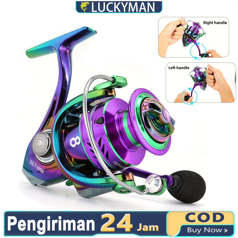 LUCKY MAN Handle Spinning Reel BD1000-5000 Gulungan Pancing Reel Pancing Max Drag 10KG