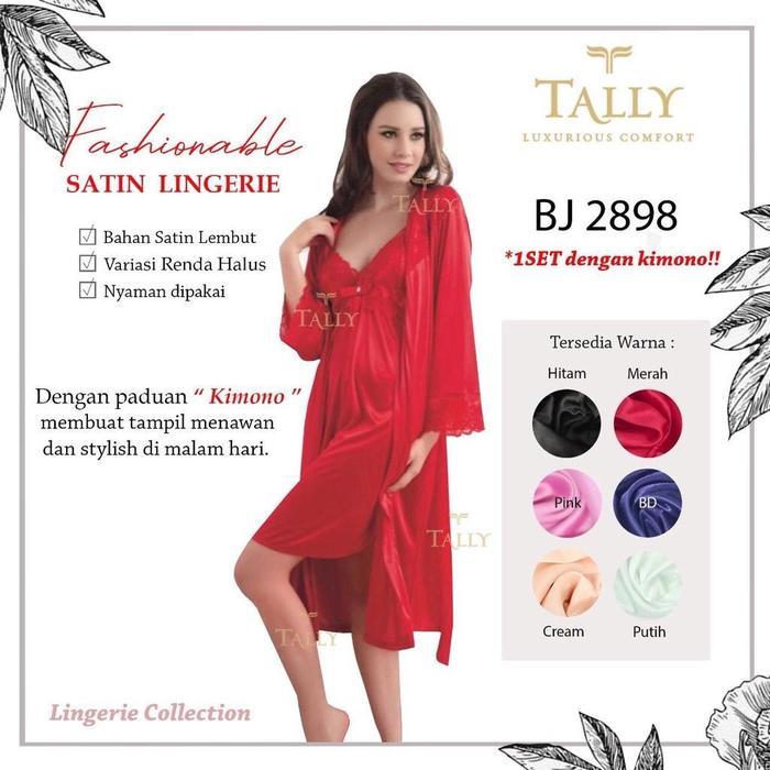 TALLY Bj 2898 Baju tidur i lingerie Satin - Merah