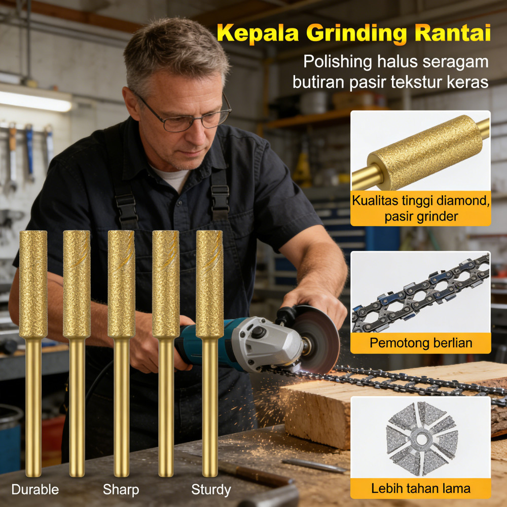 Kepala gergaji Rantai listrik gergaji Rantai carborundum bahan