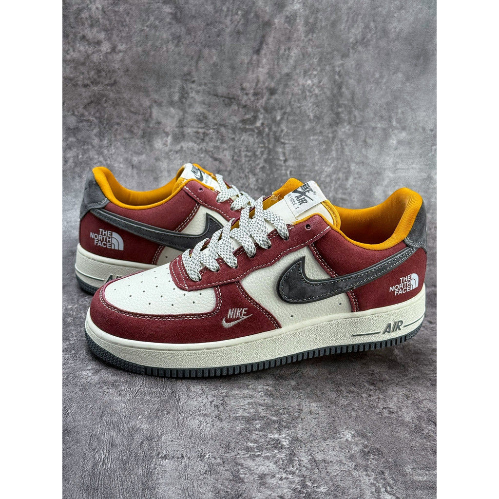 nk AF1 TNF Streetwear Merah Putih Abu Swoosh Kecil Starry