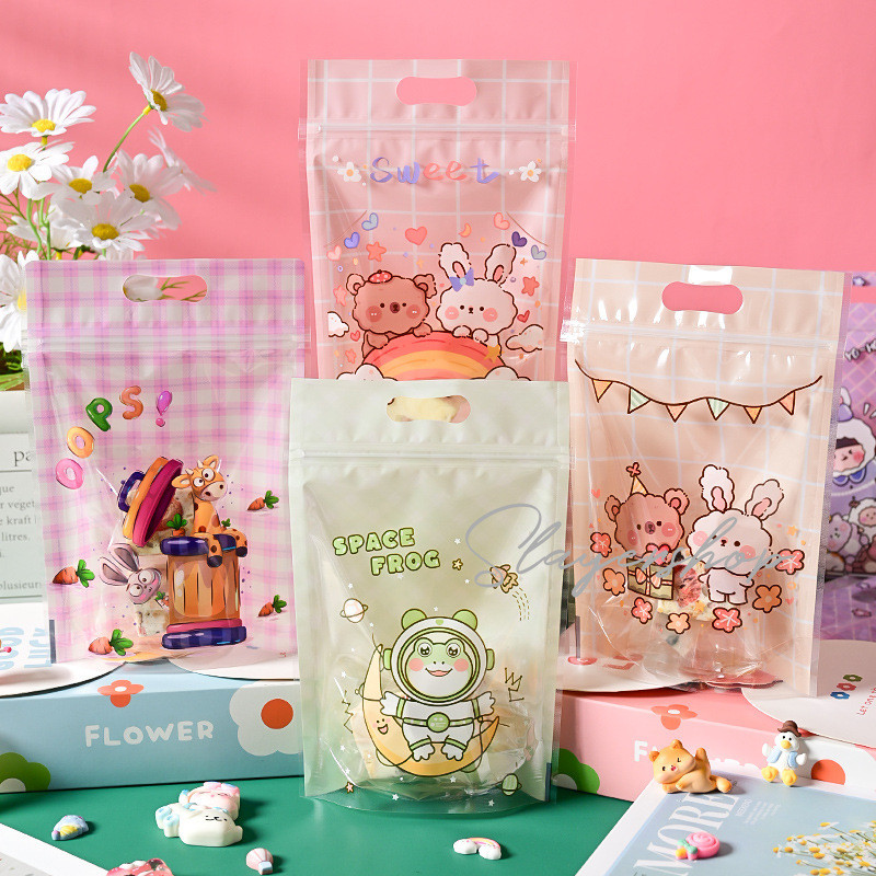 Plastik Klip Ziplock Motif Plastik Standing Lucu Zipper Bag Motif Cookies Bag Packing Kemasan Plasti