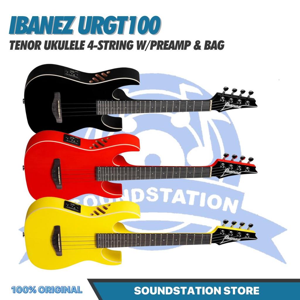 Ibanez URGT100 Tenor Ukulele 4-String w/Preamp & Bag - Ukulele Tenor 4-senar Original Asli