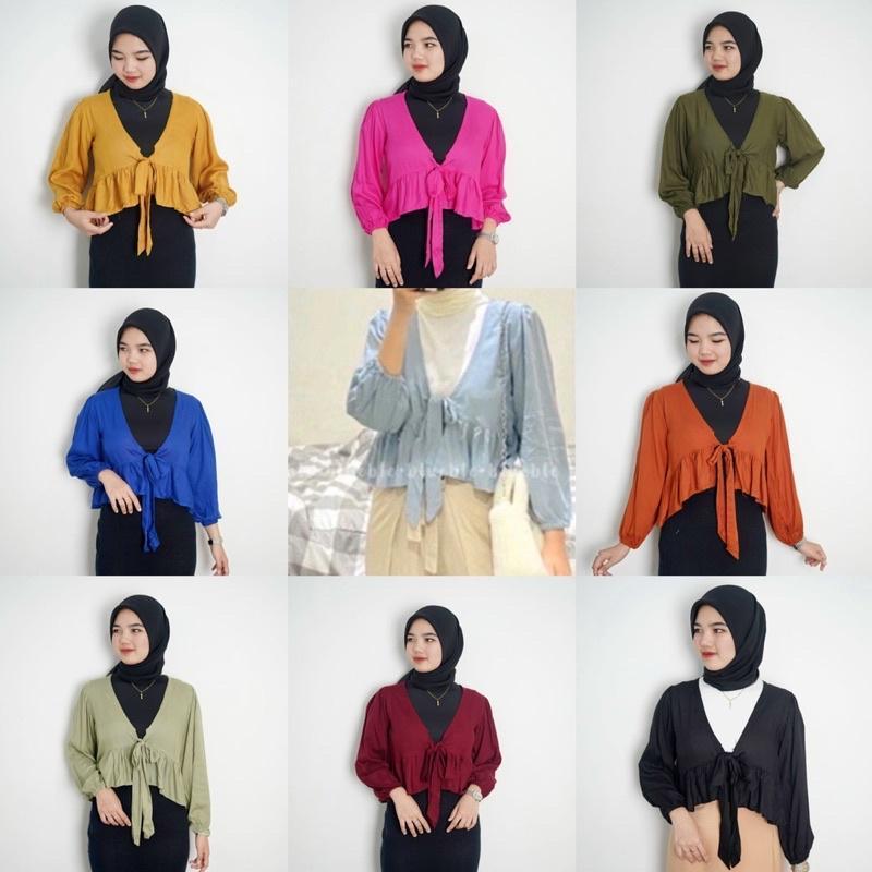 SIFA - Maxie Top Wanita Lengan Panjang Katun Poly / Tasya Top / Aurel Maxi Lengan Panjang / Pevita /