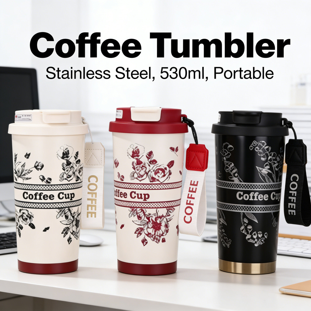 Botol Minum Tumbler Kenangan Kopi 530ml Coffee Mug Portable Stainless Tumbler Termos Kopi Cangkir